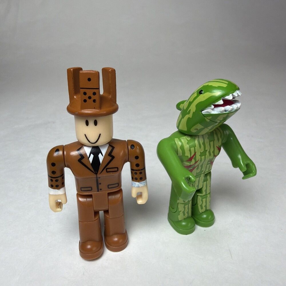 Roblox Sharksie Action Figure Watermelon Green Shark & brown man set